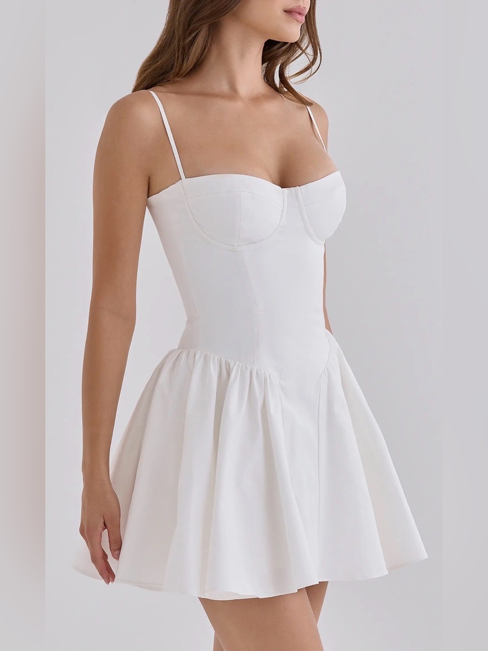 NEW HOUSE OF CB Samaria Corset Fit & Flare white Mini Dress sz S - Picture 3 of 11